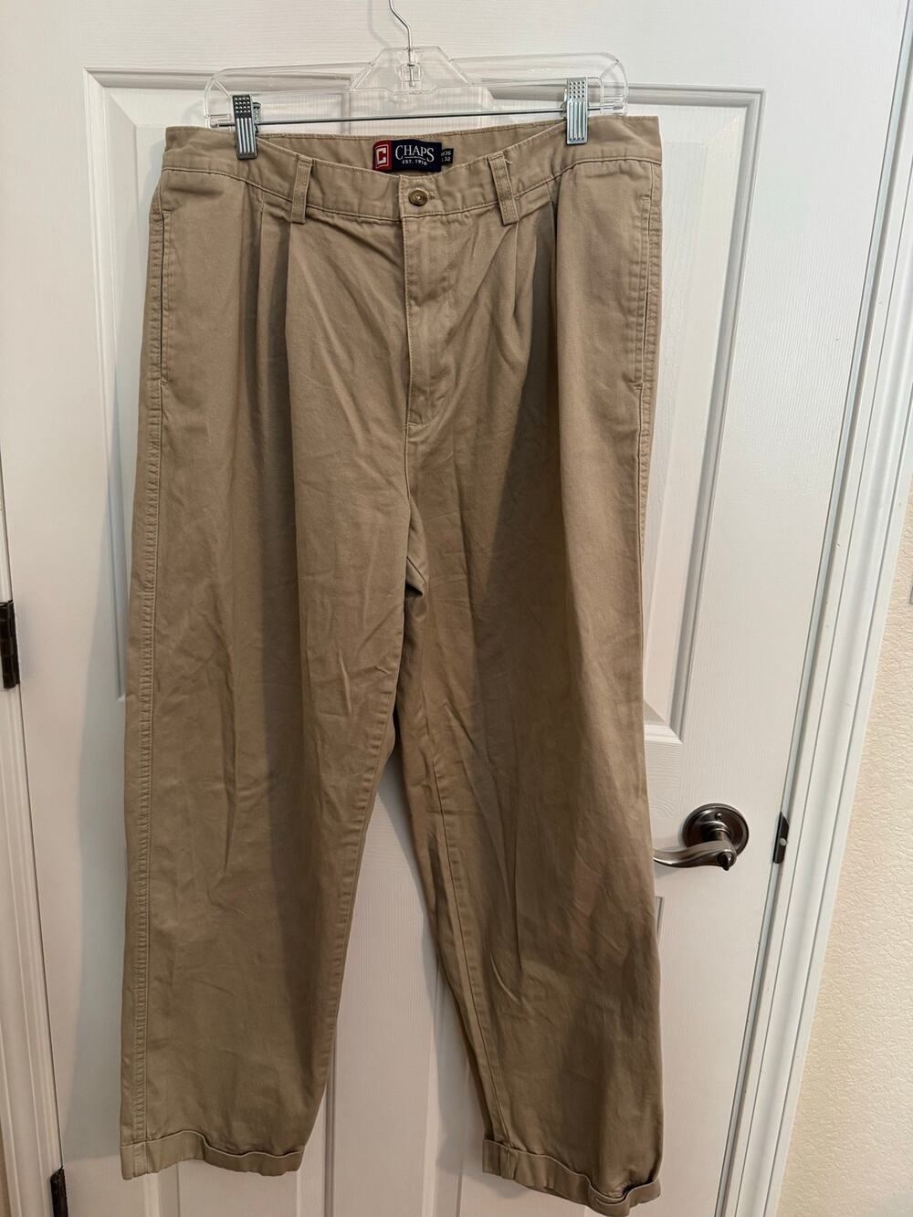 Chaps Men's Cotton Chinos Khaki Beige 36x32